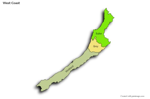 Sample Maps for West Coast (colored,shadowy)