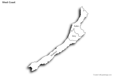 Sample Maps for West Coast (black-white,shadowy)