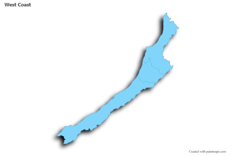 Sample Maps for West Coast (blue,outline,shadowy)