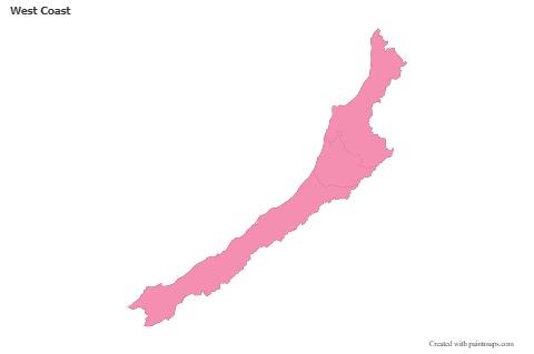 Sample Maps for West Coast (pink,outline)