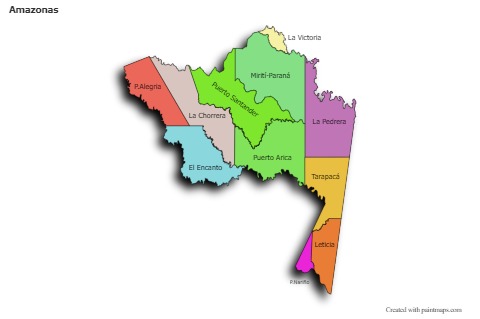 Sample Maps for Amazonas (colored,shadowy)