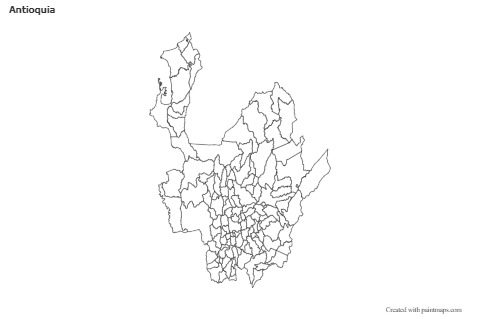 Antioquia için Örnek Haritalar (siyah-beyaz)