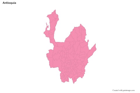 Antioquia için Örnek Haritalar (pembe,anahat)