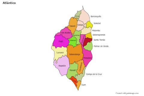 Mapas de muestra para Atlántico (coloreado)
