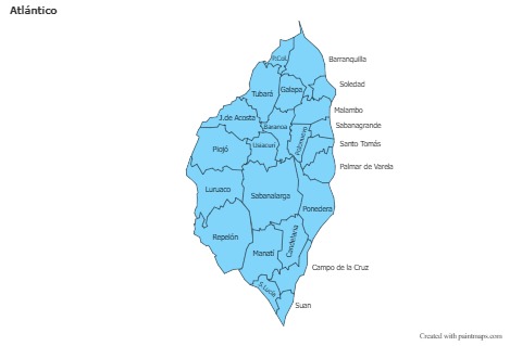 Mapas de muestra para Atlántico (azul)