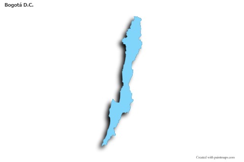 Bogotá D.C. için Örnek Haritalar (mavi,anahat,gölgeli)