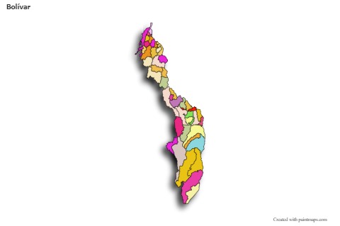 Mapas de muestra para Bolívar (coloreado,sombrío)