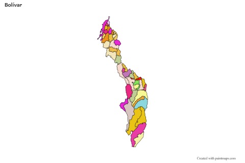 Mapas de muestra para Bolívar (coloreado)