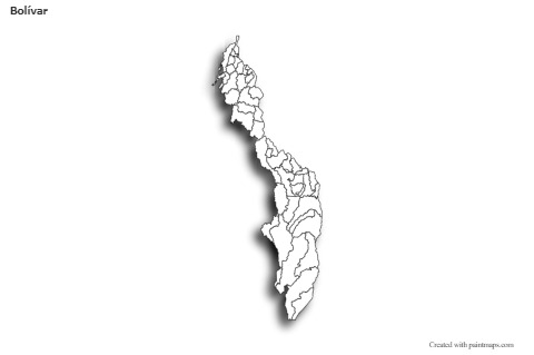 Mapas de muestra para Bolívar (blanco-negro,sombrío)