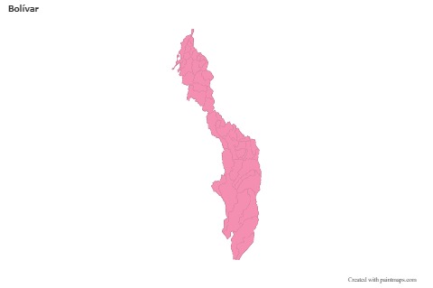 Mapas de muestra para Bolívar (rosa,contorno)
