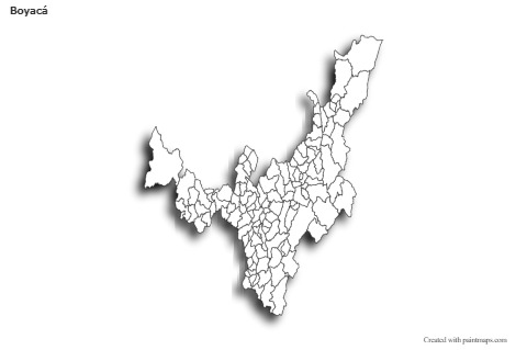 Boyacá için Örnek Haritalar (siyah-beyaz,gölgeli)