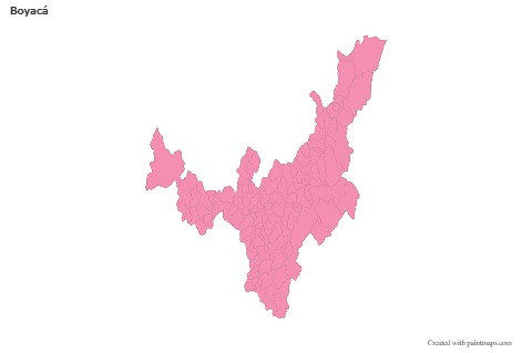 Boyacá için Örnek Haritalar (pembe,anahat)