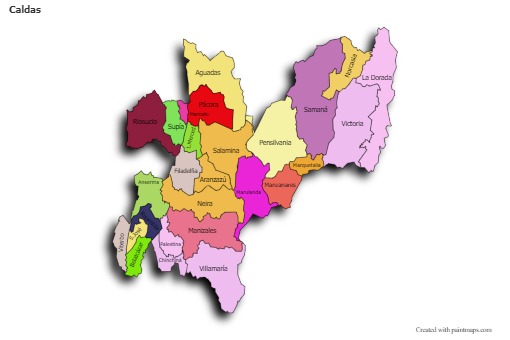 Contoh Peta untuk Caldas (berwarna,bayangan)
