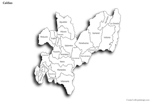 Contoh Peta untuk Caldas (hitam-putih,bayangan)