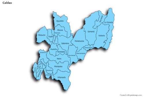 Contoh Peta untuk Caldas (biru,bayangan)