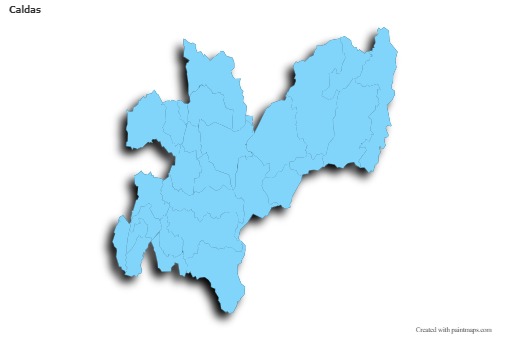 Contoh Peta untuk Caldas (biru,garis luar,bayangan)