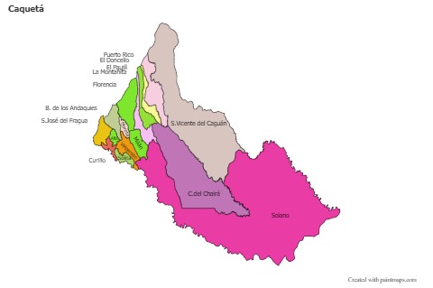 Sample Maps for Caquetá (colored)