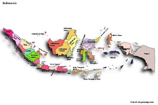 Contoh Peta untuk Indonesia (berwarna,bayangan)