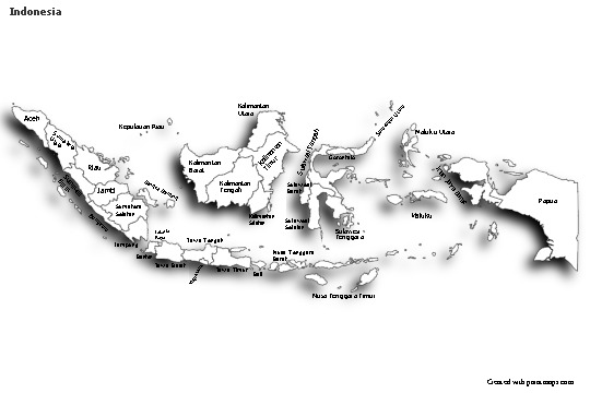 Contoh Peta untuk Indonesia (hitam-putih,bayangan)