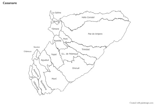 Casanare için Örnek Haritalar (siyah-beyaz)