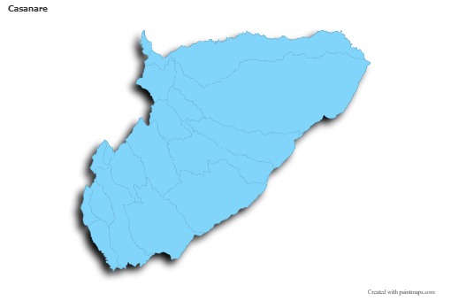 Casanare için Örnek Haritalar (mavi,anahat,gölgeli)