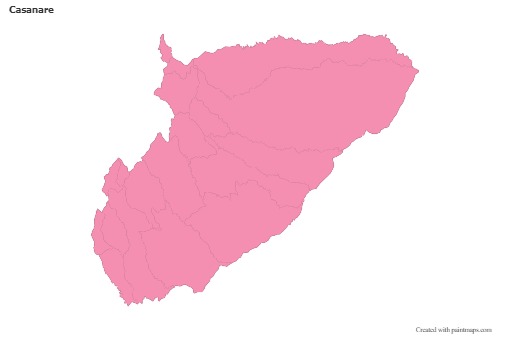 Casanare için Örnek Haritalar (pembe,anahat)