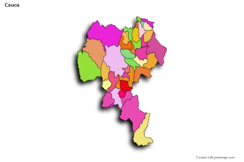 Mapas de muestra para Cauca (coloreado,sombrío)