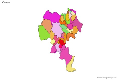 Mapas de muestra para Cauca (coloreado)