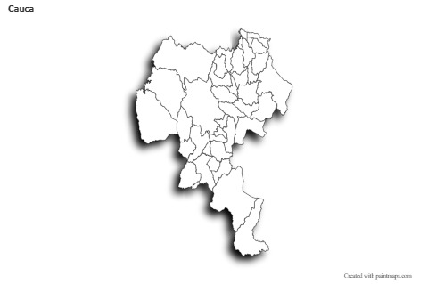 Mapas de muestra para Cauca (blanco-negro,sombrío)