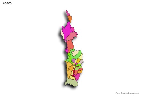 Contoh Peta untuk Chocó (berwarna,bayangan)