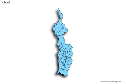 Contoh Peta untuk Chocó (biru,bayangan)