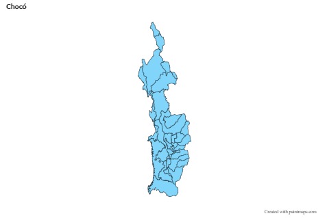 Contoh Peta untuk Chocó (biru)