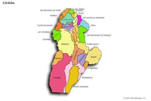 Contoh Peta untuk Córdoba (berwarna,bayangan)
