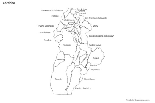 Contoh Peta untuk Córdoba (hitam-putih)
