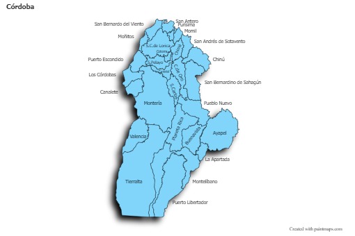 Contoh Peta untuk Córdoba (biru,bayangan)