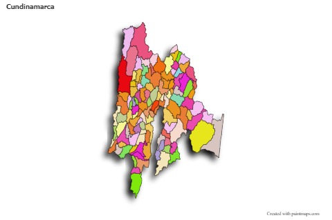 Mapas de muestra para Cundinamarca (coloreado,sombrío)
