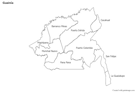 Guainía için Örnek Haritalar (siyah-beyaz)