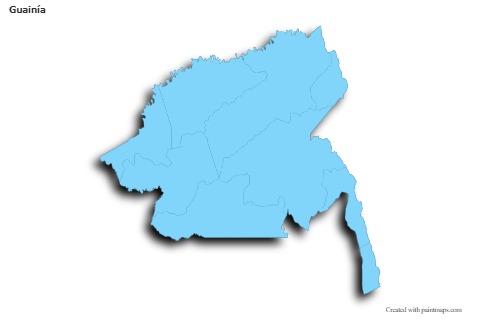 Guainía için Örnek Haritalar (mavi,anahat,gölgeli)