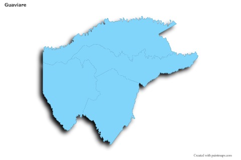 Contoh Peta untuk Guaviare (biru,garis luar,bayangan)