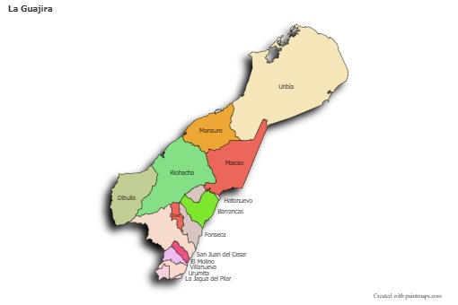Sample Maps for La Guajira (colored,shadowy)