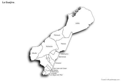 Sample Maps for La Guajira (black-white,shadowy)