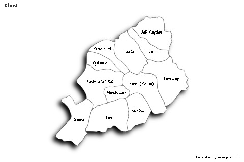 Sample Maps for Khost (black-white,shadowy)