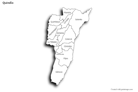 Sample Maps for Quindío (black-white,shadowy)