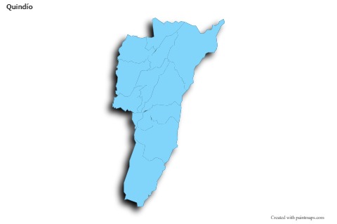 Sample Maps for Quindío (blue,outline,shadowy)