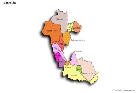 Contoh Peta untuk Risaralda (berwarna,bayangan)