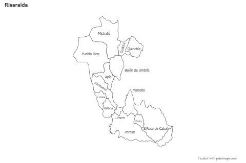 Contoh Peta untuk Risaralda (hitam-putih)