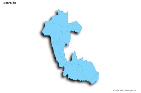 Contoh Peta untuk Risaralda (biru,garis luar,bayangan)