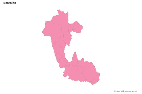 Contoh Peta untuk Risaralda (merah jambu,garis besar)