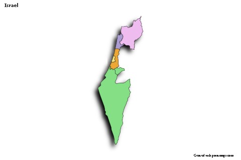 Contoh Peta untuk Israel (berwarna,bayangan)