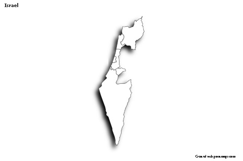 Contoh Peta untuk Israel (hitam-putih,bayangan)